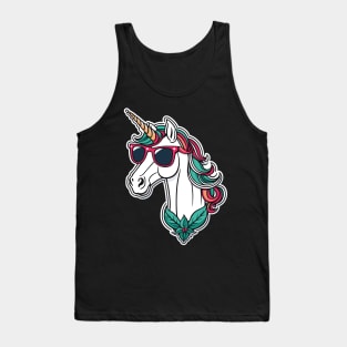 Unicorn Christmas Drawing Tank Top